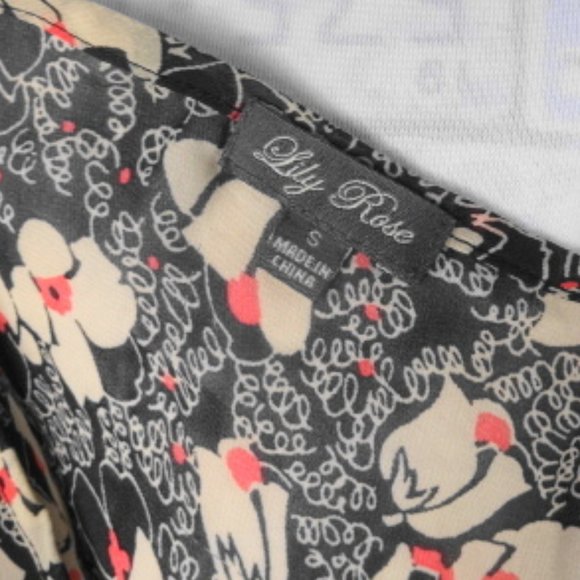 Lily Rose Floral Lace Sheer Blouse | Black/Cream - Picture 5 of 8